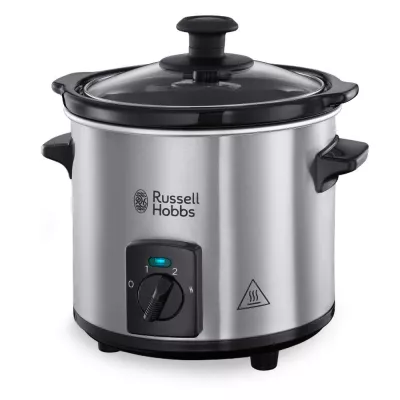 Повільноварка Russell Hobbs CompactHome, 145Вт, чаша-2л, механічне керув., знімна кришка, нерж. сталь, сірий (25570-56)