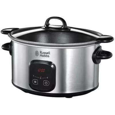 Повільноварка Russell Hobbs MaxiCook, 200Вт, чаша-6л, сенсорне керув., нерж. сталь, чорний (22750-56)