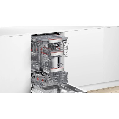 Посудомийна машина Bosch вбудована, 10компл., A+, 45см, дисплей, 3й кошик, Zeolith, білий (SPV6ZMX65K)