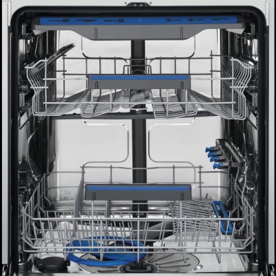 Посудомийна машина Electrolux вбудована, 14компл., A+++, 60см, дисплей, інвертор, 3й кошик, чорний (EES948300L)