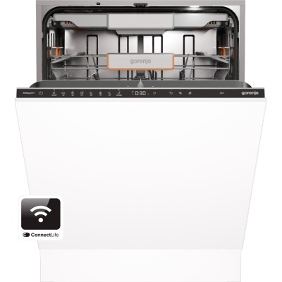 Посудомийна машина Gorenje вбудовувана, 16компл., A+++, 60см, інвертор,Wi-Fi, AquaStop, сенсорн.упр, 3и кошики, білий (GV673A65)