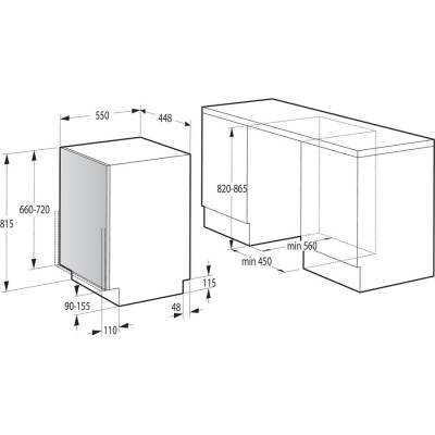 Посудомийна машина Gorenje вбудовувана, 9компл., A++, 45см, білий (GV520E15)