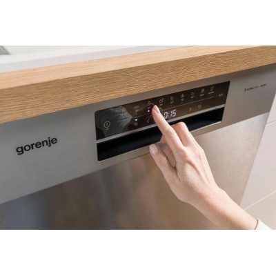 Посудомийна машина Gorenje, 16компл., A+++, 60см, дисплей, 3 кошика, AquaStop, сірий (GS643D90X) Посудомийна машина Gorenje, 16компл., A+++, 60см, дисплей, 3 кошика, AquaStop, сірий (GS643D90X)
