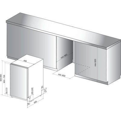 Посудомийна машина Hotpoint вбудована, 10компл., A++, 45см, дисплей, 3й кошик, білий (HSIO3O23WFE)