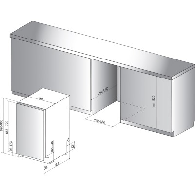 Посудомийна машина Whirlpool вбудована, 10компл., A++, 45см, дисплей, білий (WSIC3M27C)