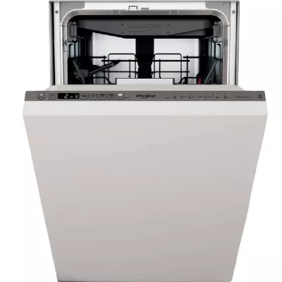 Посудомийна машина Whirlpool вбудована, 10компл., A+++, 45см, дисплей, інвертор, 3й кошик, білий (WSIO3O34PFEX)