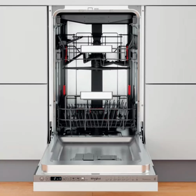 Посудомийна машина Whirlpool вбудована, 10компл., A+++, 45см, дисплей, інвертор, 3й кошик, білий (WSIO3O34PFEX)