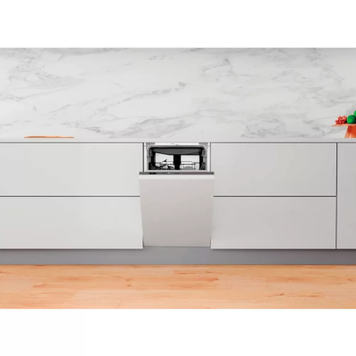 Посудомийна машина Whirlpool вбудована, 10компл., A+++, 45см, дисплей, інвертор, 3й кошик, білий (WSIO3O34PFEX)