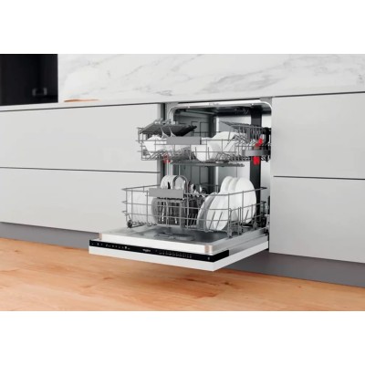 Посудомийна машина Whirlpool вбудована, 14компл., A+++, 60см, дисплей, інвертор, білий (WIO3C33E6.5)