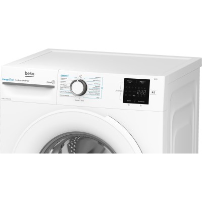 Пральна машина Beko фронтальна, 8кг, 1000, A+++, 55см, дисплей, інвертор, пара, білий (BM1WFSU38033WW)