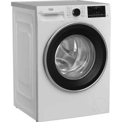 Пральна машина Beko фронтальна, 8кг, 1400, A+++, 55см, дисплей, пар, інвертор, AutoDose, білий (B5WFU58436W)