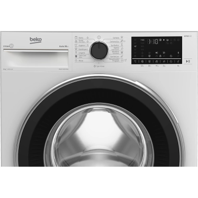 Пральна машина Beko фронтальна, 8кг, 1400, A+++, 55см, дисплей, пар, інвертор, AutoDose, білий (B5WFU58436W)