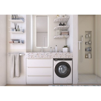 Пральна машина Candy фронтальна, 5кг, 1200, A+++, 44см, дисплей, інвертор, люк чорний, висота 70см, білий (CW50-BP12307-S)