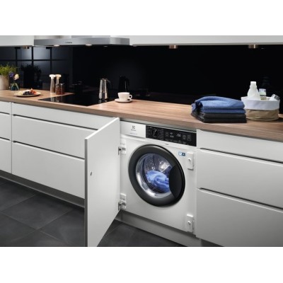 Пральна машина Electrolux вбудована фронтальна, 8кг, 1400, A+++, 55см, дисплей, пара, інвертор, білий (EW7N7F348SUI)