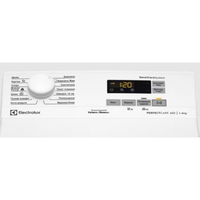 Пральна машина Electrolux вертикальна, 6кг, 1000, A+++, 60см, дисплей, білий (EW6T5061FU)