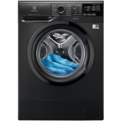 Пральна машина Electrolux фронтальна, 6кг, 1000, A+++, 41см, дисплей, чорний (EW6S406BXU)