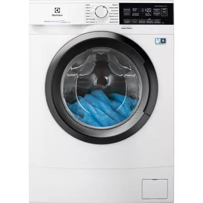 Пральна машина Electrolux фронтальна, 6кг, 1200, A+++, 41см, дисплей, інвертор, білий (EW6SM326SU)