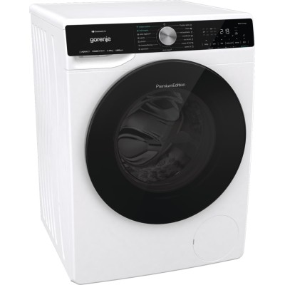 Пральна машина Gorenje фронтальна, 10кг, 1400, A+++, 60см, дисплей, інвертор, пара, Wi-Fi, підсвітка барабану, білий (WNS14A4TWI