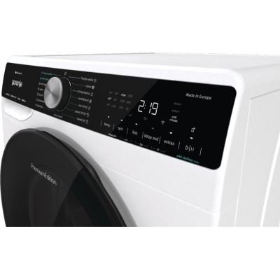 Пральна машина Gorenje фронтальна, 10кг, 1400, A+++, 60см, дисплей, інвертор, пара, Wi-Fi, підсвітка барабану, білий (WNS14A4TWI