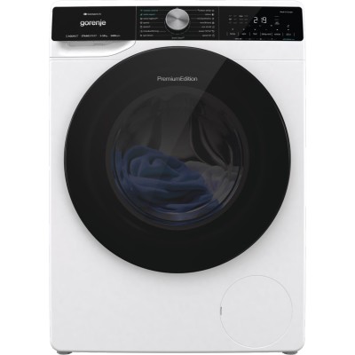 Пральна машина Gorenje фронтальна, 10кг, 1400, A+++, 60см, дисплей, інвертор, пара, Wi-Fi, підсвітка барабану, білий (WNS14A4TWI