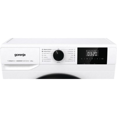 Пральна машина Gorenje фронтальна, 6кг, 1000, A+++, 43.5см, дисплей, пар, інвертор, білий (W3NGPI61SBS)