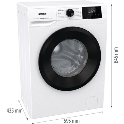 Пральна машина Gorenje фронтальна, 7кг, 1200, A++, 43.5см, дисплей, пар, інвертор, білий (W3NGPI72SBS)
