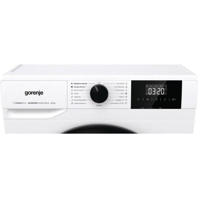 Пральна машина Gorenje фронтальна, 7кг, 1200, A++, 43.5см, дисплей, пар, інвертор, білий (W3NGPI72SBS)