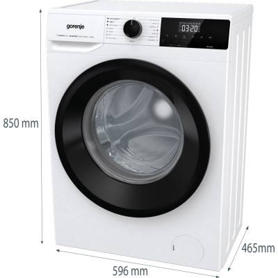 Пральна машина Gorenje фронтальна, 7кг, 1400, A+++, 47см, дисплей, пара, інвертор, білий (WNHEI74SAS)