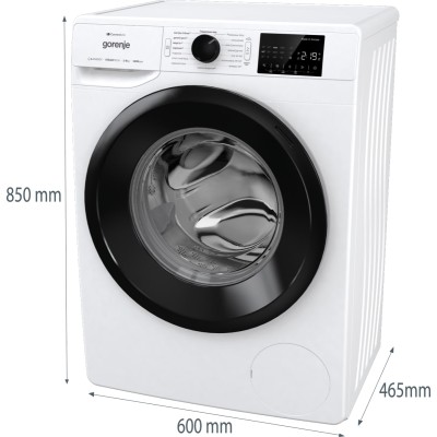 Пральна машина Gorenje фронтальна, 8кг, 1200, A+++, 46,5см, дисплей, інвертор, пара, Wi-Fi, білий (WPNEI82SBSWIFI)