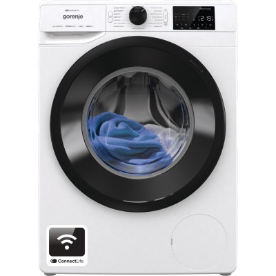 Пральна машина Gorenje фронтальна, 8кг, 1400, A+++, 55см, дисплей, інвертор, пара, Wi-Fi, білий (WPNEI84A1SWIFI)