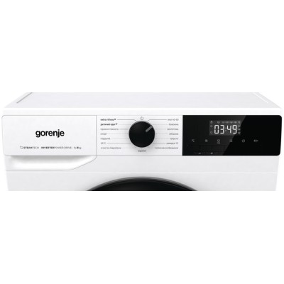Пральна машина Gorenje фронтальна, 8кг, 1400, A+++, 55см, дисплей, пара, інвертор, білий (W1NHPI84AS)