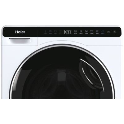 Пральна машина Haier фронтальна, 5кг, 1200, A+++, 44см, дисплей, інвертор, люк чорний, висота 70см, білий (HW50-BP12307)