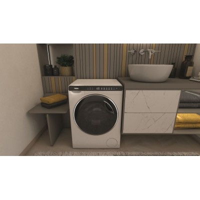 Пральна машина Haier фронтальна, 5кг, 1200, A+++, 44см, дисплей, інвертор, люк чорний, висота 70см, білий (HW50-BP12307)