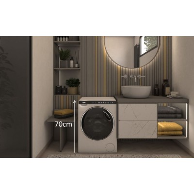 Пральна машина Haier фронтальна, 5кг, 1200, A+++, 44см, дисплей, інвертор, люк чорний, висота 70см, білий (HW50-BP12307)