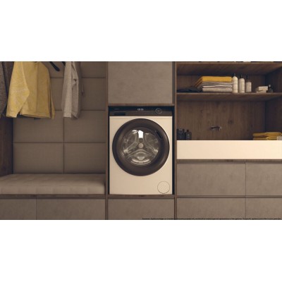 Пральна машина Haier фронтальна, 7кг, 1200, A+++, 44см, дисплей, пара, інвертор, люк чорний, прямий привід, білий (HW70-B12929)