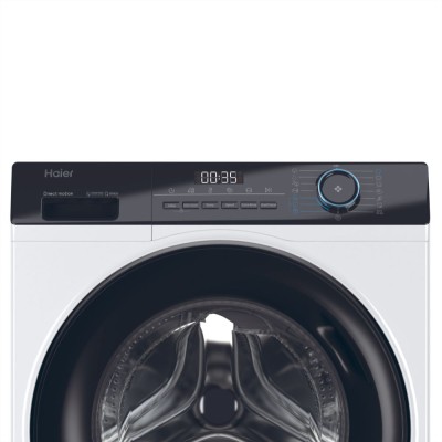 Пральна машина Haier фронтальна, 7кг, 1200, A+++, 44см, дисплей, пара, інвертор, люк чорний, прямий привід, білий (HW70-B12929)
