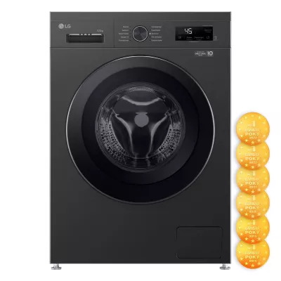 Пральна машина LG фронтальна, 6.5кг, 1200, A+++, 44см, дисплей, пара, інвертор, чорний (F2Y1WS6J)