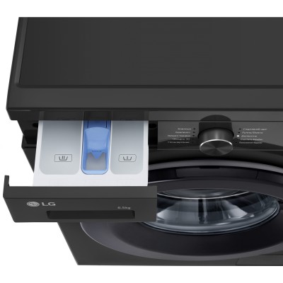 Пральна машина LG фронтальна, 6.5кг, 1200, A+++, 44см, дисплей, пара, інвертор, чорний (F2Y1WS6J)