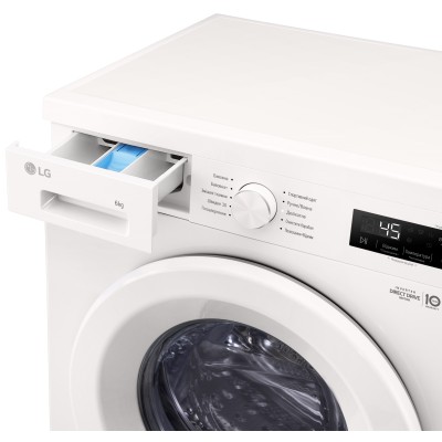 Пральна машина LG фронтальна, 6кг, 1200, A+++, 44см, дисплей, пара, інвертор, білий (F2Y1NS3W)