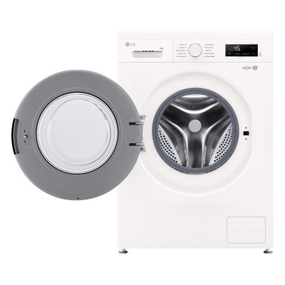Пральна машина LG фронтальна, 6кг, 1200, A+++, 44см, дисплей, пара, інвертор, білий (F2Y1NS3W)