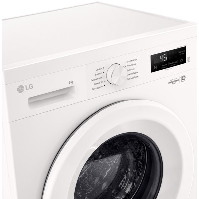 Пральна машина LG фронтальна, 6кг, 1200, A+++, 44см, дисплей, пара, інвертор, білий (F2Y1NS3W)