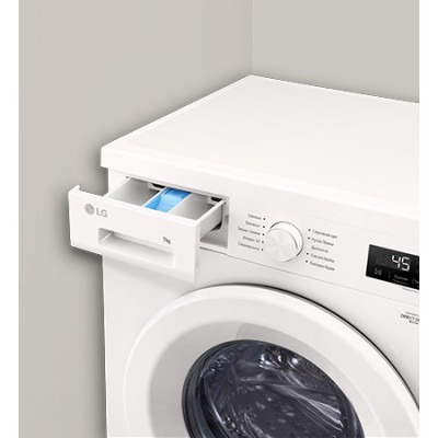 Пральна машина LG фронтальна, 7кг, 1200, A+++, 44см, дисплей, пара, інвертор, білий (F2Y1HS3W)