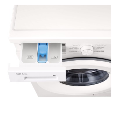 Пральна машина LG фронтальна, 7кг, 1200, A+++, 44см, дисплей, пара, інвертор, білий (F2Y1HS3W)