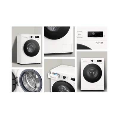 Пральна машина LG фронтальна, 7кг, 1200, A+++, 44см, дисплей, пара, інвертор, білий (F2Y1HS5W)