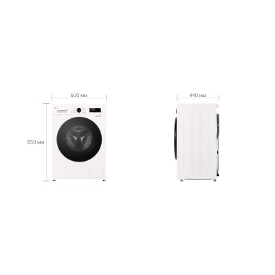Пральна машина LG фронтальна, 7кг, 1200, A+++, 44см, дисплей, пара, інвертор, білий (F2Y1HS5W)