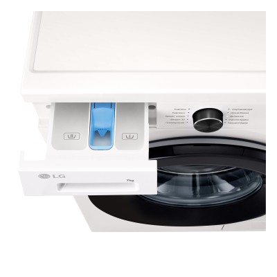 Пральна машина LG фронтальна, 7кг, 1200, A+++, 44см, дисплей, пара, інвертор, білий (F2Y1HS6W)