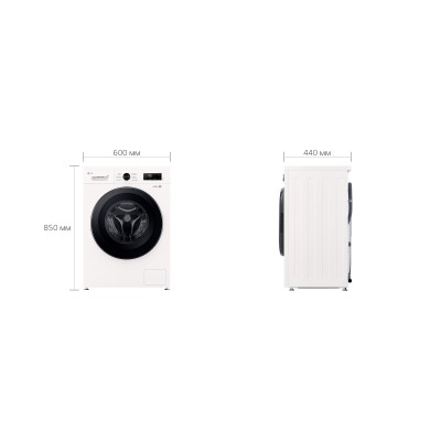 Пральна машина LG фронтальна, 7кг, 1200, A+++, 44см, дисплей, пара, інвертор, білий (F2Y1HS6W)