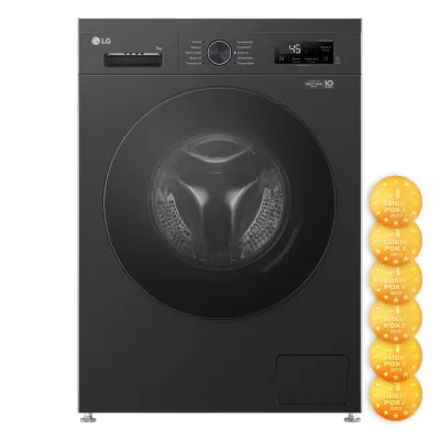 Пральна машина LG фронтальна, 7кг, 1200, A+++, 44см, дисплей, пара, інвертор, чорний (F2Y1HS5J)