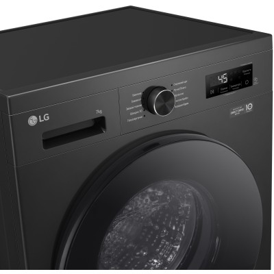 Пральна машина LG фронтальна, 7кг, 1200, A+++, 44см, дисплей, пара, інвертор, чорний (F2Y1HS5J)
