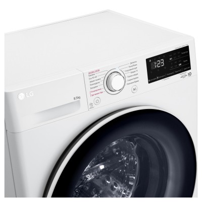 Пральна машина LG фронтальна, 8.5кг, 1200, A+++, 48см, дисплей, пара, інвертор, білий (F2V3GS0WW)